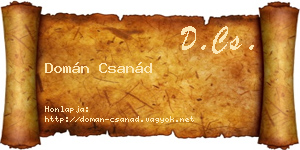 Domán Csanád névjegykártya